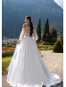 Ivory Lace Satin Button Back Wedding Dress